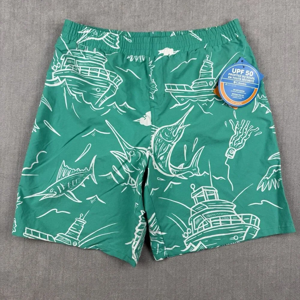 Columbia PFG Swim Trunks Youth XL (18/20) Blue Shorts UPF50 Omni Shade Fish Boat